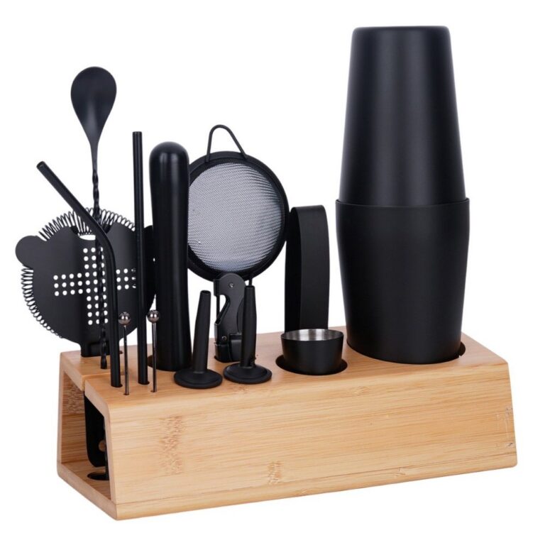 Bar Set 15-Piece Matte Black Boston Bartender Kit Cocktail Shaker Set