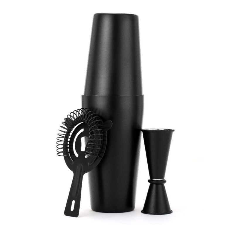 Bar Set 3-Piece Boston Cocktail Set with Shaker, Strainer and Jigger – JN007