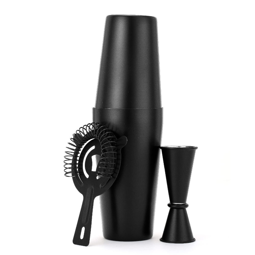 Bar Set 3-Piece Boston Cocktail Set with Shaker, Strainer and Jigger – JN007