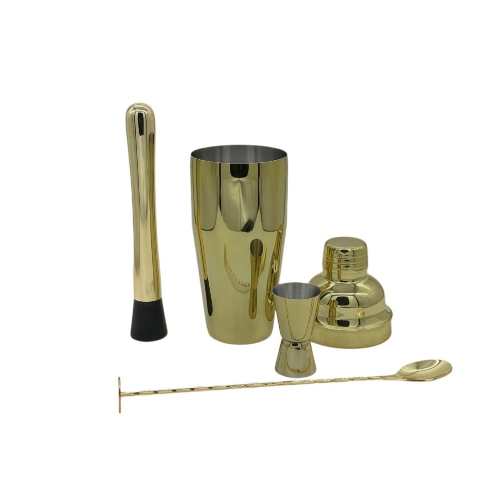 Bar Set 4-Piece Stainless Steel Cocktail Shaker Set with Custom Logo Service