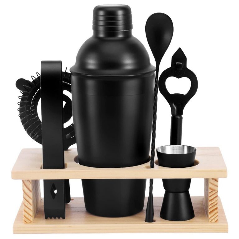 Bar Set 7-Piece Matte Black Stainless Steel Cocktail Shaker Bartender Kit – JN017